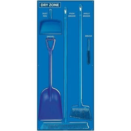 NATIONAL MARKER CO National Marker Dry Zone Shadow Board Combo Kit, Blue/White, 68 X 30, Pro Series Acrylic - SBK129FG